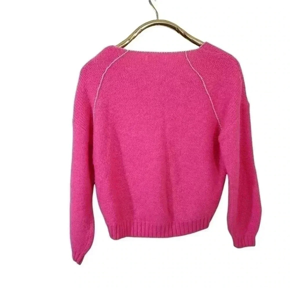 Anthropologie Pink Gold trim wool blend sweater.  Size xsmall - Picture 7 of 11